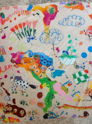 Silk Scarf SANTL “Kindheitserinnerungen” Tulpe